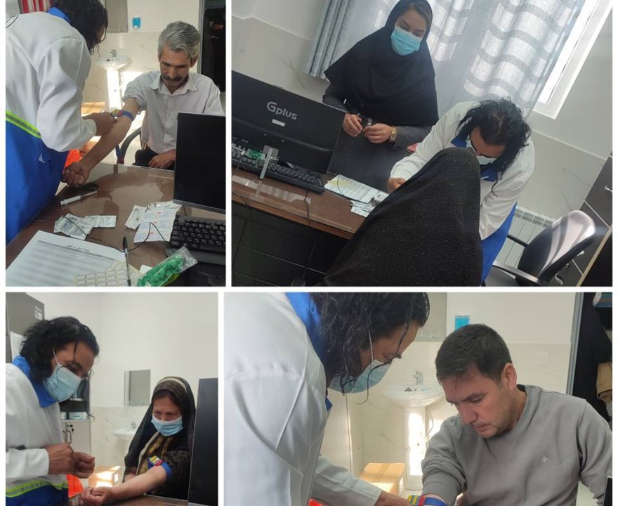 انجام غربالگری قند و چربی و فشار خون در مرکز خدمات جامع سلامت محموداباد سادات